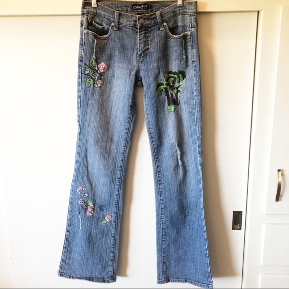 Clash Embroidered low-rise flare jeans size 7 - Picture 1 of 8